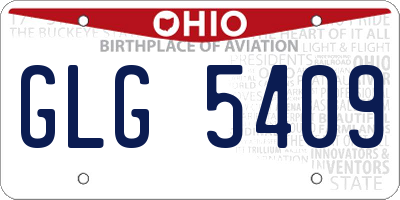 OH license plate GLG5409