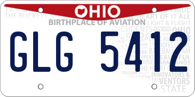 OH license plate GLG5412