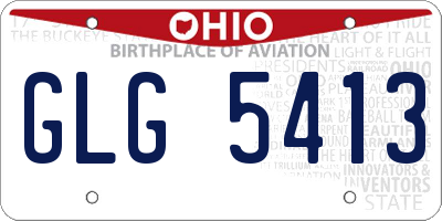 OH license plate GLG5413