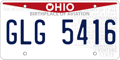OH license plate GLG5416