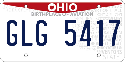 OH license plate GLG5417