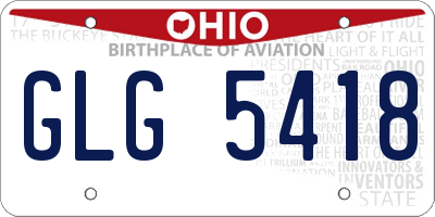 OH license plate GLG5418