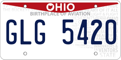 OH license plate GLG5420