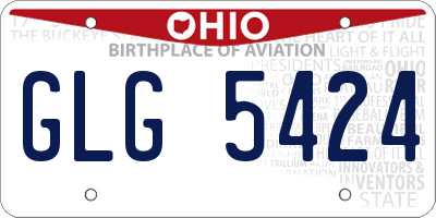 OH license plate GLG5424