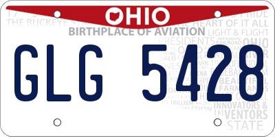 OH license plate GLG5428