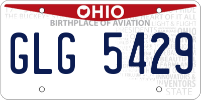 OH license plate GLG5429