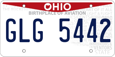 OH license plate GLG5442