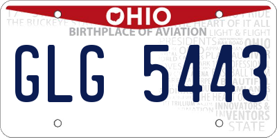 OH license plate GLG5443