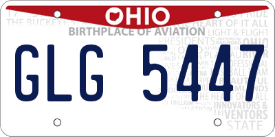 OH license plate GLG5447