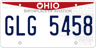 OH license plate GLG5458