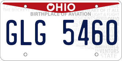OH license plate GLG5460