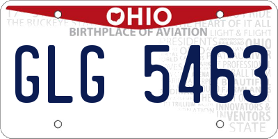 OH license plate GLG5463