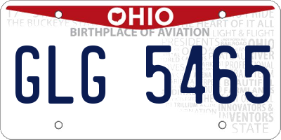 OH license plate GLG5465