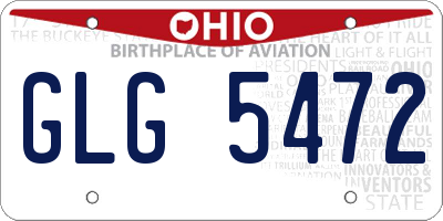 OH license plate GLG5472
