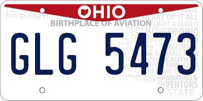 OH license plate GLG5473
