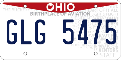 OH license plate GLG5475