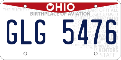OH license plate GLG5476