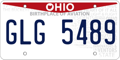 OH license plate GLG5489