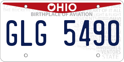 OH license plate GLG5490