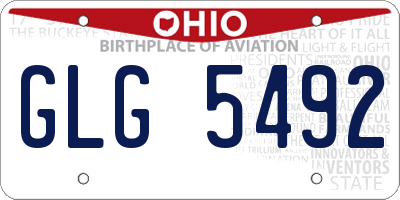 OH license plate GLG5492