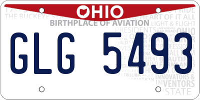 OH license plate GLG5493