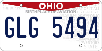 OH license plate GLG5494