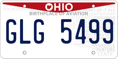 OH license plate GLG5499