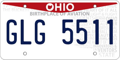 OH license plate GLG5511