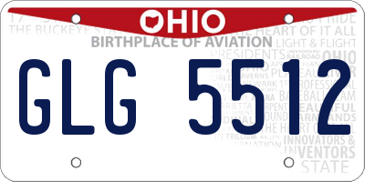 OH license plate GLG5512