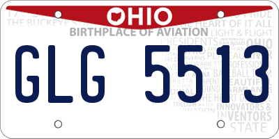 OH license plate GLG5513