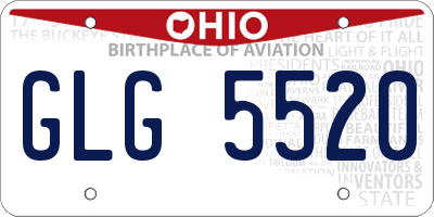 OH license plate GLG5520