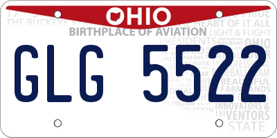 OH license plate GLG5522