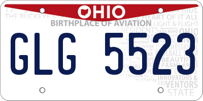 OH license plate GLG5523