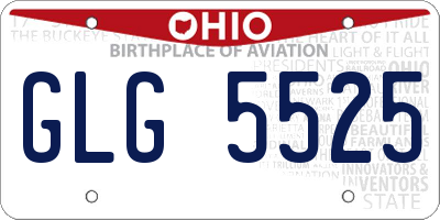 OH license plate GLG5525