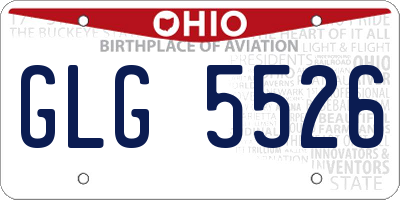 OH license plate GLG5526