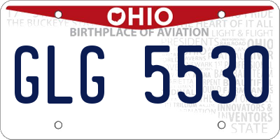 OH license plate GLG5530