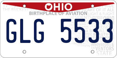 OH license plate GLG5533