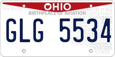 OH license plate GLG5534