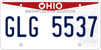 OH license plate GLG5537
