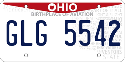 OH license plate GLG5542