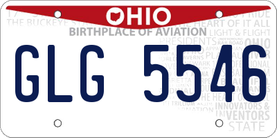 OH license plate GLG5546