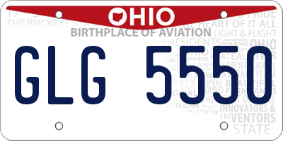 OH license plate GLG5550