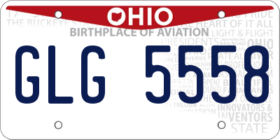OH license plate GLG5558