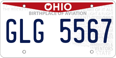 OH license plate GLG5567
