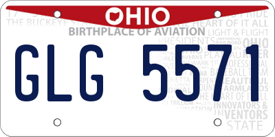 OH license plate GLG5571