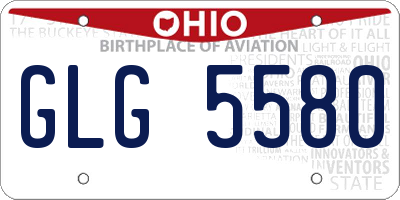OH license plate GLG5580