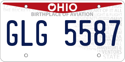 OH license plate GLG5587