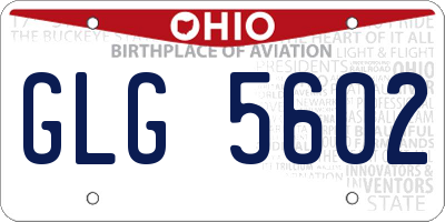 OH license plate GLG5602