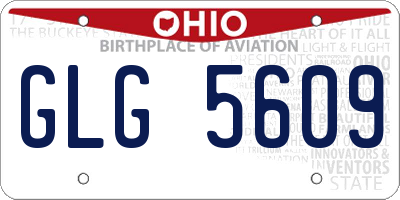 OH license plate GLG5609
