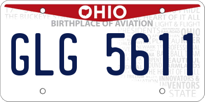 OH license plate GLG5611